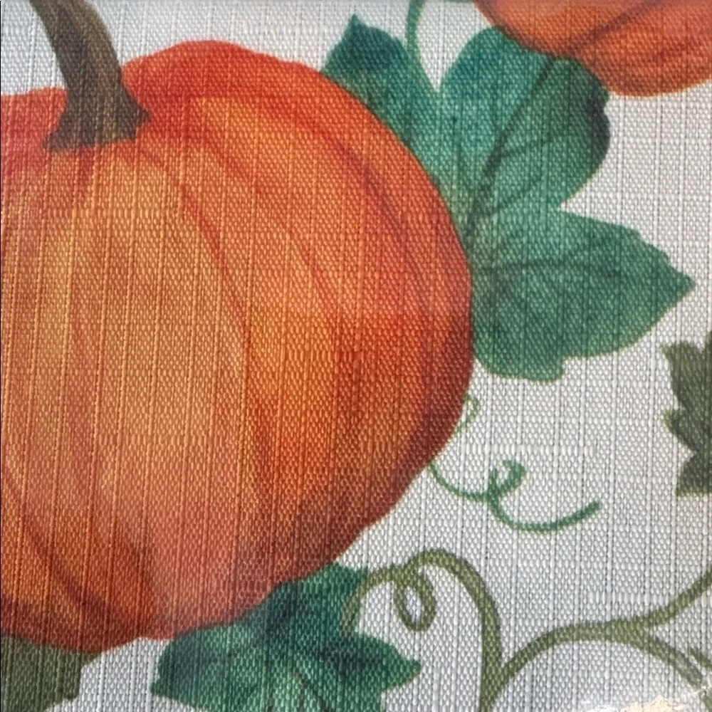 Harvest Pumpkin Vine Rectangle Fabric Tablecloth 60” x 84” New